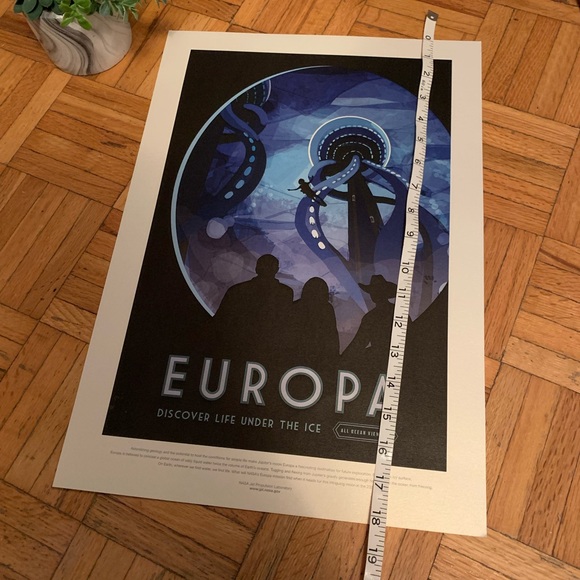 NASA EUROPA RETRO STYLE COLLECTORS SPACE TRAVEL POSTER WALL ART CARD STOCK NEW - Picture 8 of 8